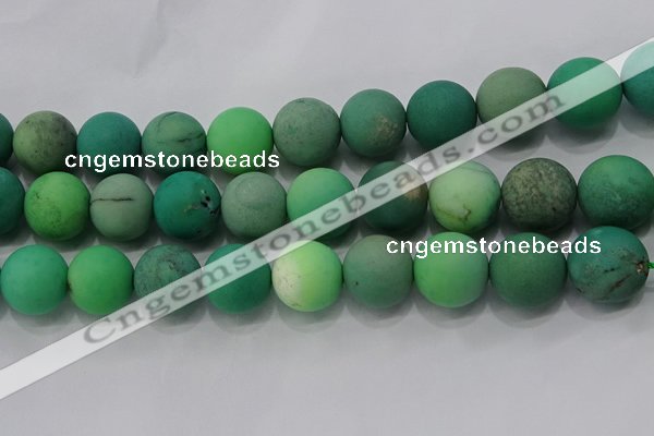 CAA1156 15.5 inches 16mm round matte grass agate beads wholesale