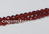 CAA117 15.5 inches 4mm faceted round red agate gemstone beads