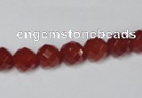 CAA118 15.5 inches 8mm faceted round red agate gemstone beads