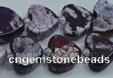 CAA1187 15.5 inches 16mm - 18mm heart dragon veins agate beads