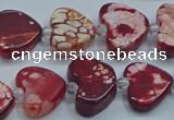 CAA1188 15.5 inches 16mm - 18mm heart dragon veins agate beads