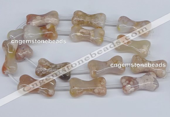 CAA1192 15.5 inches 22*40mm - 25*45mm bone sakura agate beads