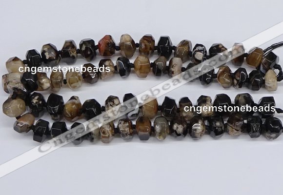 CAA1196 15.5 inches 10*14mm - 12*16mm faceted nuggets sakura agate beads