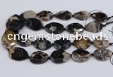 CAA1199 15.5 inches 20*25mm - 25*35mm faceted freeform sakura agate beads