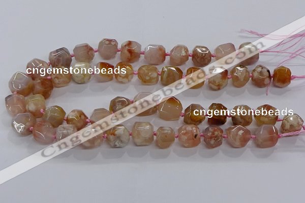CAA1208 15.5 inches 10*14mm - 12*16mm faceted nuggets sakura agate beads