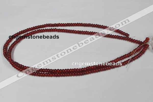 CAA121 15.5 inches 3*5mm rondelle red agate gemstone beads