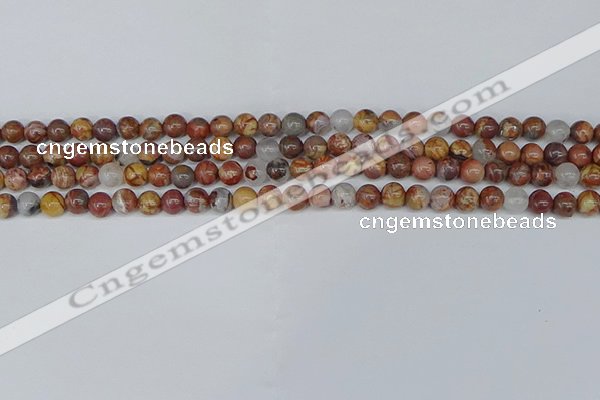 CAA1220 15.5 inches 4mm round gold mountain agate beads