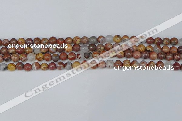 CAA1221 15.5 inches 6mm round gold mountain agate beads