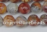 CAA1223 15.5 inches 10mm round gold mountain agate beads