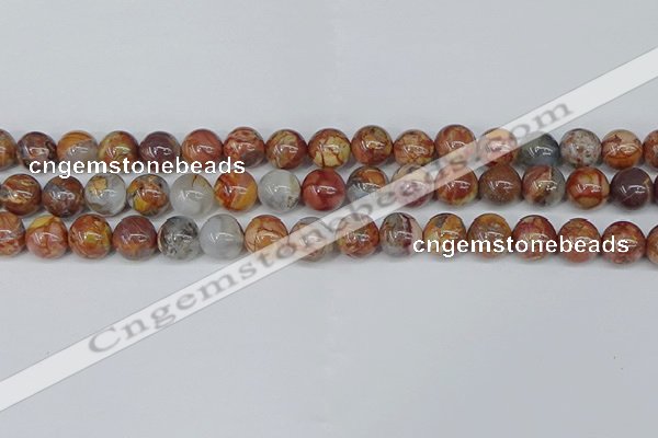 CAA1223 15.5 inches 10mm round gold mountain agate beads