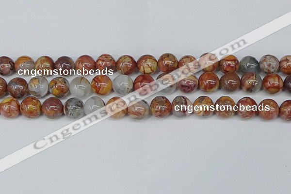 CAA1224 15.5 inches 12mm round gold mountain agate beads