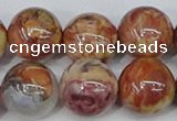 CAA1225 15.5 inches 14mm round gold mountain agate beads