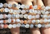 CAA1230 15.5 inches 6mm faceted nuggets matte dendritic agate beads