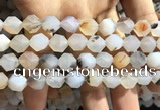 CAA1233 15.5 inches 12mm faceted nuggets matte dendritic agate beads