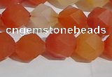 CAA1238 15.5 inches 10mm faceted nuggets matte red agate beads