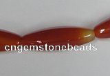 CAA127 15.5 inches 10*30mm rice red agate gemstone beads