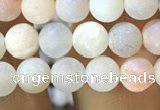 CAA1271 15.5 inches 6mm round matte plated druzy agate beads