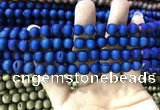 CAA1299 15.5 inches 8mm round matte plated druzy agate beads