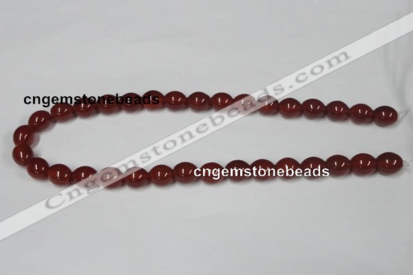 CAA130 15.5 inches 10*12mm egg-shaped red agate gemstone beads