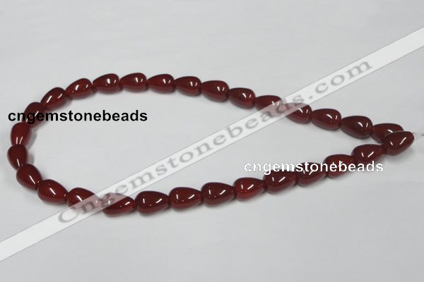 CAA132 15.5 inches 10*14mm teardrop red agate gemstone beads