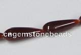 CAA133 15.5 inches 8*22mm teardrop red agate gemstone beads