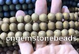 CAA1336 15.5 inches 12mm round matte plated druzy agate beads