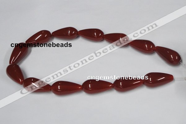 CAA134 15.5 inches 15*30mm teardrop red agate gemstone beads