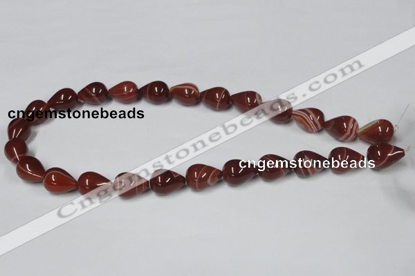 CAA135 15.5 inches 8*16mm teardrop red agate gemstone beads