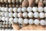 CAA1351 15.5 inches 14mm round matte plated druzy agate beads