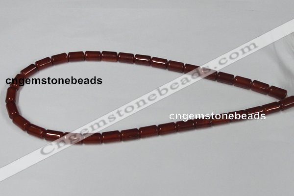 CAA138 15.5 inches 7*12mm column red agate gemstone beads