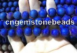 CAA1380 15.5 inches 16mm round matte plated druzy agate beads