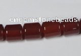 CAA139 15.5 inches 9*12mm column red agate gemstone beads