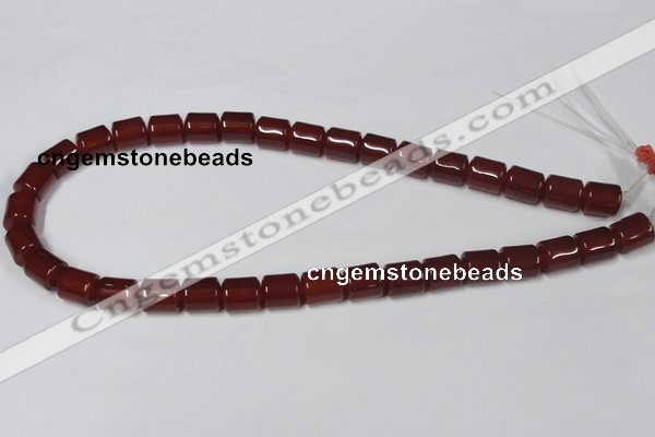 CAA139 15.5 inches 9*12mm column red agate gemstone beads