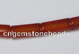 CAA140 15.5 inches 8*18mm column red agate gemstone beads