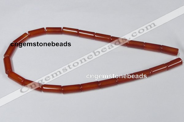 CAA140 15.5 inches 8*18mm column red agate gemstone beads