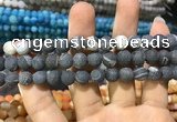 CAA1410 15.5 inches 8mm round matte druzy agate beads