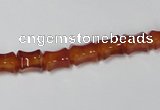 CAA142 15.5 inches 6*8mm bamboo shape red agate gemstone beads