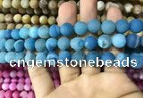 CAA1423 15.5 inches 10mm round matte druzy agate beads