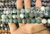 CAA1424 15.5 inches 10mm round matte druzy agate beads