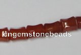 CAA143 15.5 inches 8*10mm bamboo shape red agate gemstone beads