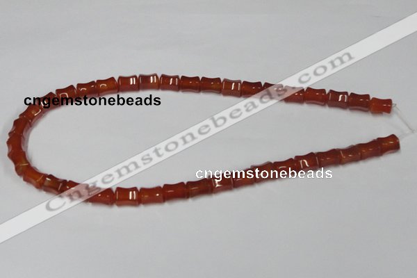 CAA143 15.5 inches 8*10mm bamboo shape red agate gemstone beads