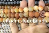 CAA1434 15.5 inches 12mm round matte druzy agate beads