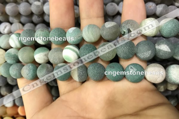 CAA1439 15.5 inches 12mm round matte druzy agate beads