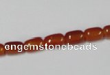 CAA144 15.5 inches 6*9mm drum red agate gemstone beads