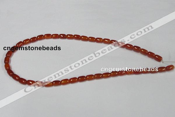 CAA144 15.5 inches 6*9mm drum red agate gemstone beads