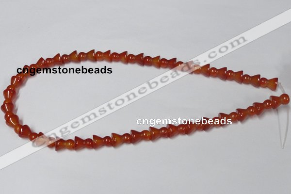 CAA145 15.5 inches 9*12mm bell shape red agate gemstone beads