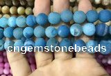 CAA1453 15.5 inches 14mm round matte druzy agate beads