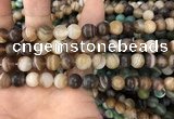 CAA1477 15.5 inches 10mm round matte banded agate beads wholesale