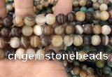 CAA1478 15.5 inches 12mm round matte banded agate beads wholesale