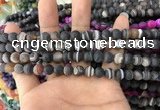 CAA1480 15.5 inches 6mm round matte banded agate beads wholesale